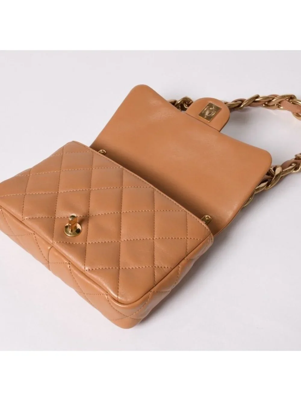 Chanel Quilted 20 Chain Bag Base CC Logo Shiny Lambskin